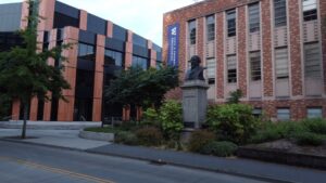 University of Washington Building with A Statue, Part of The Top Us. Universities for Mathematics