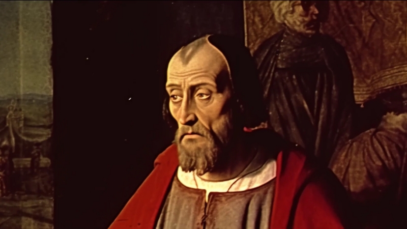A portrait of Nicholas of Cusa, a scholar who advanced mathematical thought