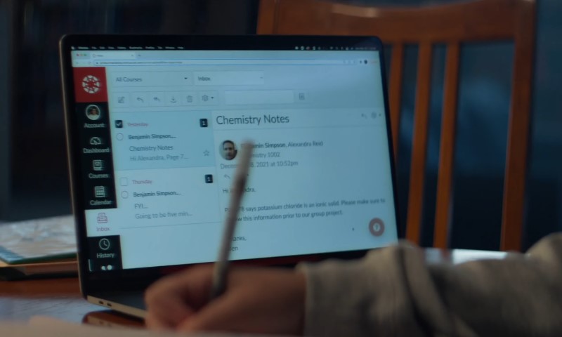 Canvas LMS interface displayed on a laptop screen