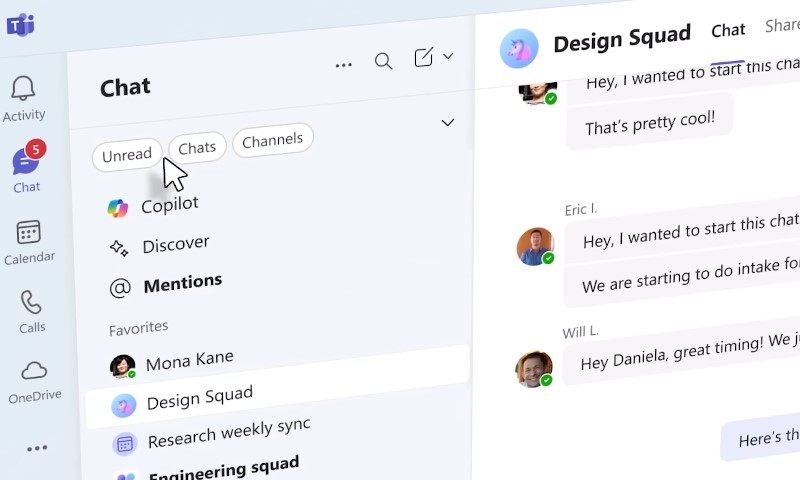 Microsoft Teams app opened on a screen